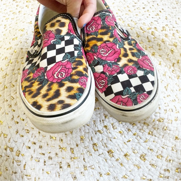 Vans Women's Slip-On Sneakers - roses + animal print - Picture 6 of 8